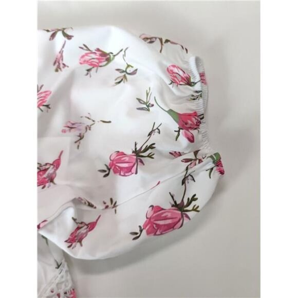 Full Size Floral V-Neck Long Sleeve Mini Dress Plus Size - Picture 7 of 7